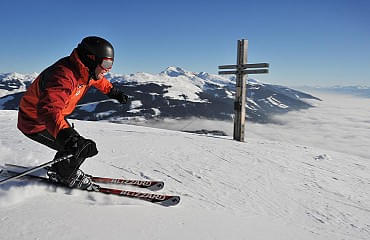 Skifahrer Skigebiet Kitzbühel